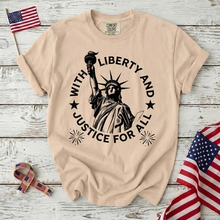 Comfort Colors Liberty and Justice for All Patriotic America T-Shirt