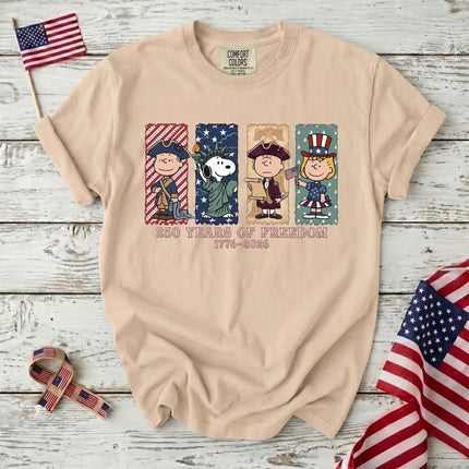 Comfort Colors 250 Years Of Freedom USA Historical Panel Squad T-Shirt