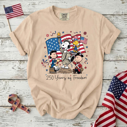 Comfort Colors 250 Years Of Freedom Liberty Flag Historical Squad T-Shirt