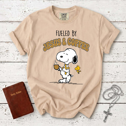 Comfort Colors Fueled by Jesus and Coffee Christian T-Shirt