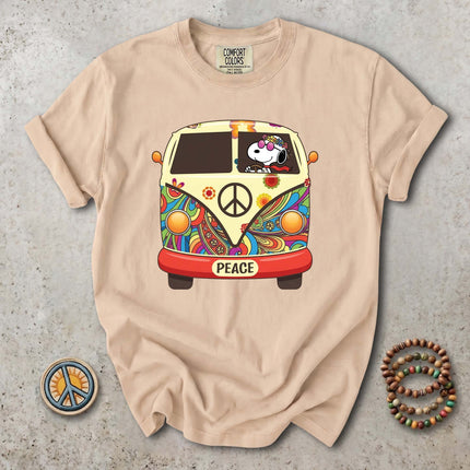 Comfort Colors Peace Love Hippie Van Retro Groovy T-Shirt