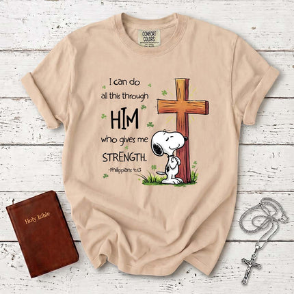 Comfort Colors Philippians 4 13 Strength Through Christ Christian T-Shirt