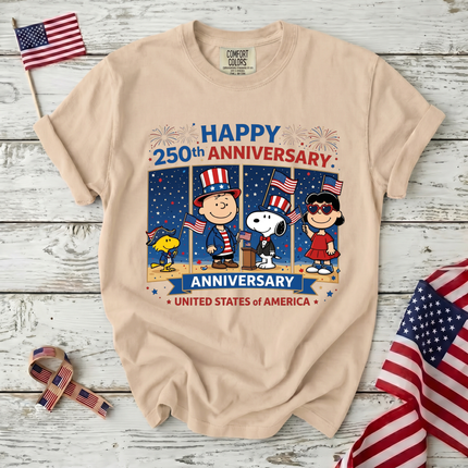 Comfort Colors Happy 250th Anniversary America 250 T-Shirt