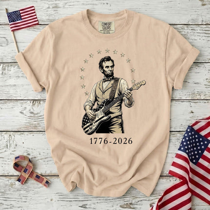 Comfort Colors 1776 2026 250th Anniversary USA Star Arch Lincoln Guitar T-Shirt