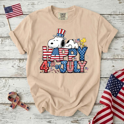 Comfort Colors Happy 4th Of July Sleepy Patriotic Dog T-Shirt