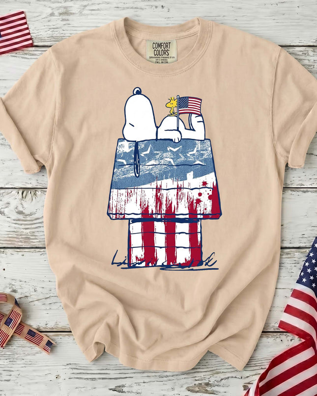 IVORY_89e2e10b-05c8-4187-99df-8b2e090deed0 - AuraNations - Comfort Colors 250th Anniversary USA Patriotic Doghouse T-Shirt - Ivory / S - 250TH ANNIVERSARY, ALL, COMFORT COLORS, NO CUSTOM, PRODUCTS, SNPY, TSHIRT