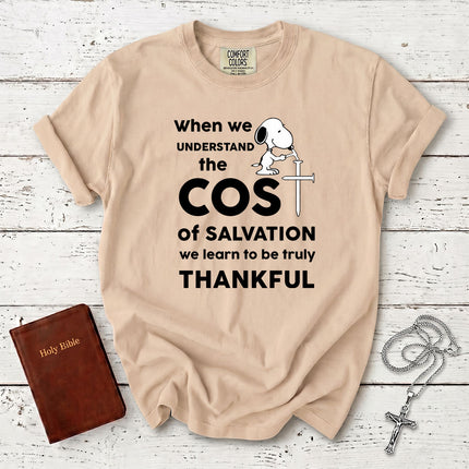 Comfort Colors Cost of Salvation Thankful Christian T-Shirt