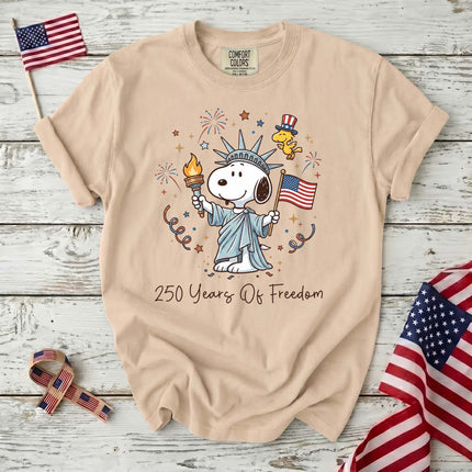 Comfort Colors 250 Years Of Freedom Liberty Patriotic Dog T-Shirt