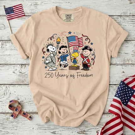 Comfort Colors 250 Years Of Freedom Patriotic Historical Costumes T-Shirt