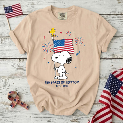 Comfort Colors 250 Years Of Freedom Fireworks Patriotic Dog T-Shirt