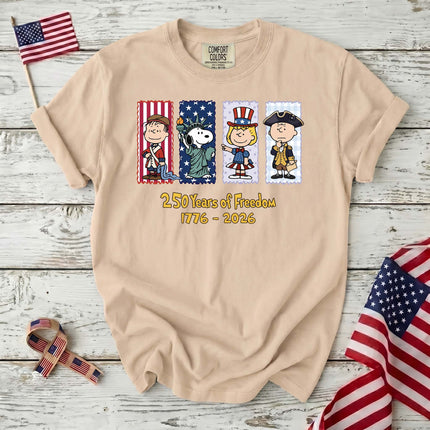 IVORY_ce62d2d0-eb7e-460b-a902-f6dcf17d56a2 - AuraNations - Comfort Colors 250 Years Of Freedom 1776-2026 Patriotic Panels T-Shirt - Ivory / S - 250TH ANNIVERSARY, ALL, COMFORT COLORS, NO CUSTOM, PRODUCTS, SNPY, TSHIRT