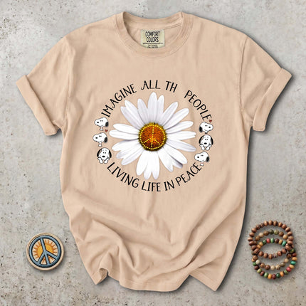 Comfort Colors Imagine All The People Peace Daisy T-Shirt
