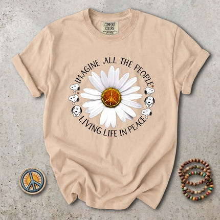 Comfort Colors Imagine All The People Peace Daisy T-Shirt