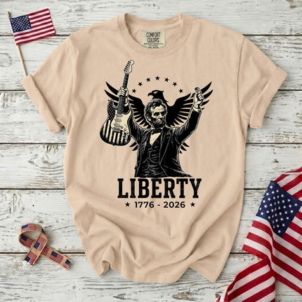 Comfort Colors Liberty 250th Anniversary USA Rockstar Lincoln Eagle T-Shirt
