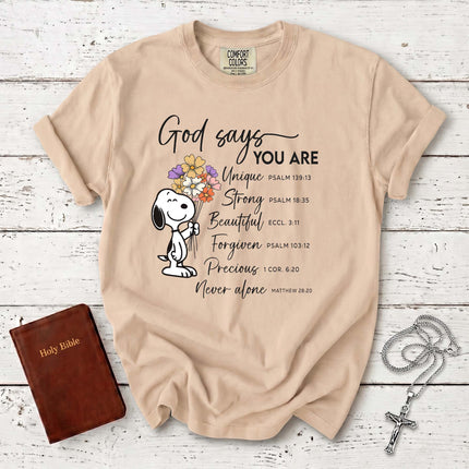 Comfort Colors God Says You Are Bible Verses T-Shirt