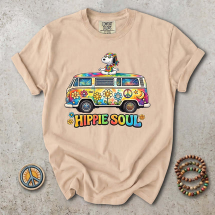 Comfort Colors Hippie Soul Tie Dye Van Peace Flower T-Shirt