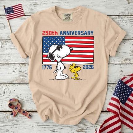 Comfort Colors 250th Anniversary USA Cool Dog Flag T-Shirt