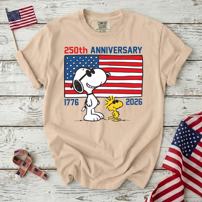 Comfort Colors 250th Anniversary USA Cool Dog Flag T-Shirt