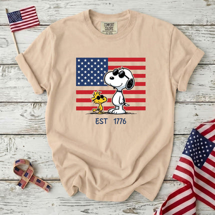 Comfort Colors EST 1776 250th Anniversary USA Sunglasses Dog Flag T-Shirt