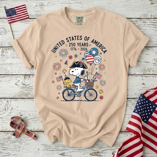 Comfort Colors 250th Anniversary USA Colonial Dog Bicycle T-Shirt
