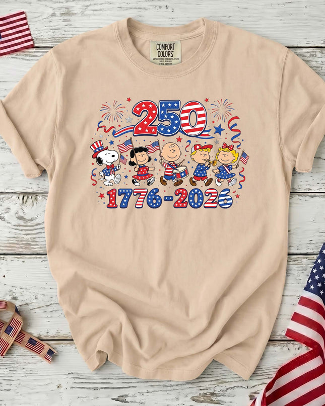 IVORY_f8419de8-ba4d-4941-ada6-e4907f8dcfa4 - AuraNations - Comfort Colors 250 Years 1776-2026 Patriotic Marching Band T-Shirt - Ivory / S - 250TH ANNIVERSARY, ALL, COMFORT COLORS, NO CUSTOM, PRODUCTS, SNPY, TSHIRT