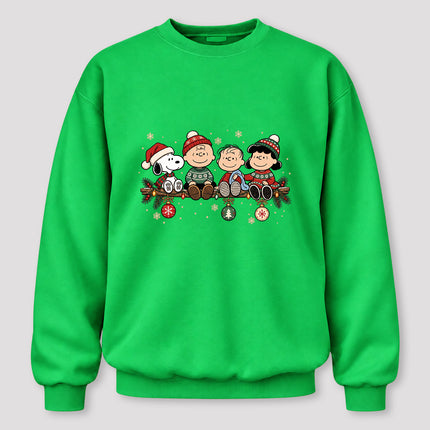 Cozy Christmas Garland Winter Knit Design Sweatshirt
