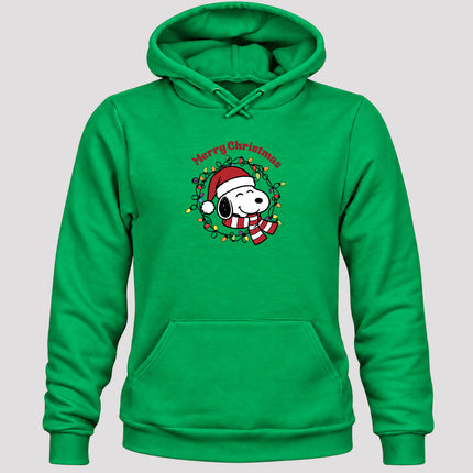 Merry Christmas Santa Hat Colorful Lights Hoodie