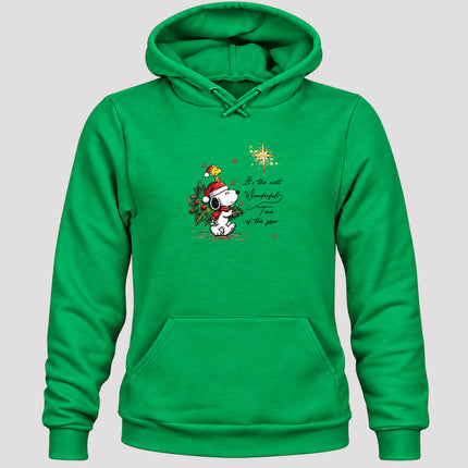 Most Wonderful Time Christmas Tree Golden Star Hoodie