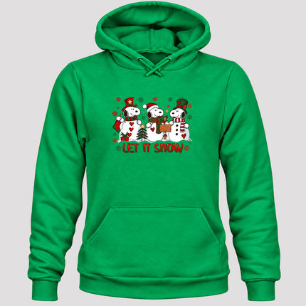 Let It Snow Christmas Snowman Trio Winter Holiday Hoodie