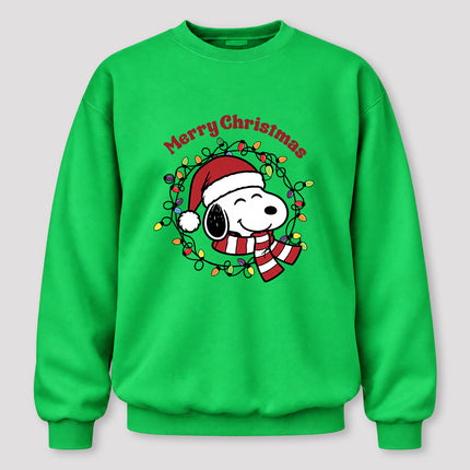 Merry Christmas Santa Hat Colorful Lights Sweatshirt