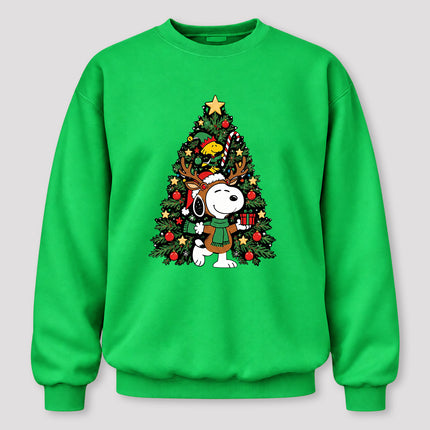Christmas Tree Reindeer Antlers Festive Gift Sweatshirt