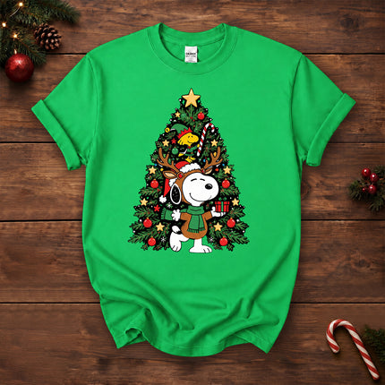 Christmas Tree Reindeer Antlers Holiday Gift T-Shirt
