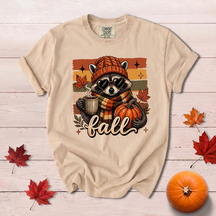 Comfort Colors Cute Raccoon Fall Pumpkin Thanksgiving T-Shirt