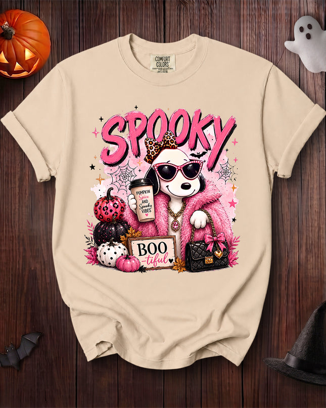 Comfort Colors Halloween Spooky Pink Pumpkin Coffee T-Shirt