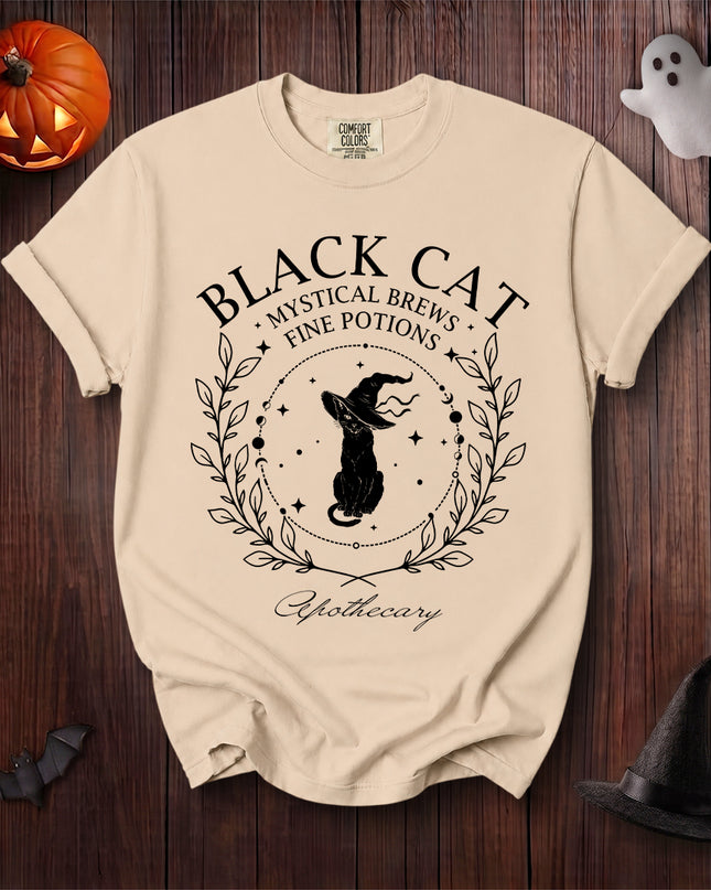 Comfort Colors Black Cat Halloween Mystical Apothecary T-Shirt