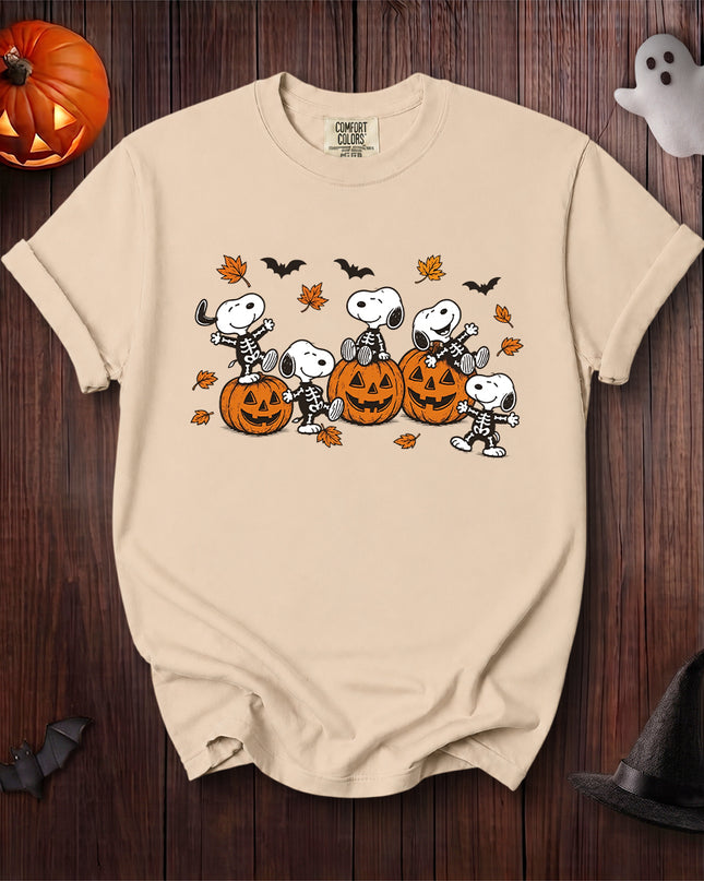 Comfort Colors Halloween Pumpkin Skeleton Spooky Season T-Shirt