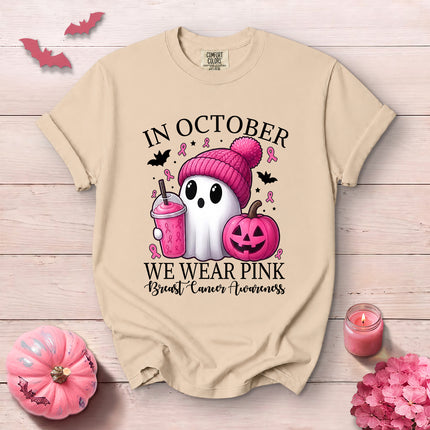 Comfort Colors Breast Cancer Awareness Pink Pumpkin October T-Shirt