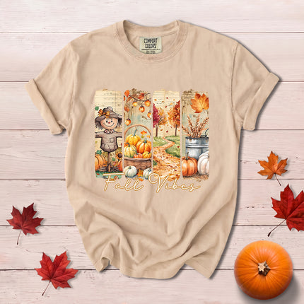 Comfort Colors Fall Vibes Scarecrow Pumpkin Thanksgiving T-Shirt
