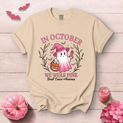 Comfort Colors Breast Cancer Awareness Halloween Pink October T-Shirt