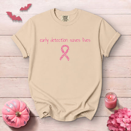 Comfort Colors Early Detection Saves Lives Breast Cancer Awareness T-Shirt