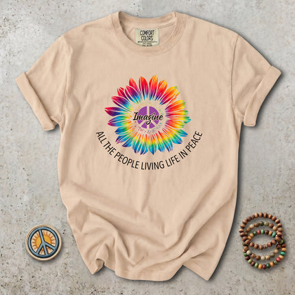 Comfort Colors Hippie Peace Tie Dye Sunflower Retro T-Shirt