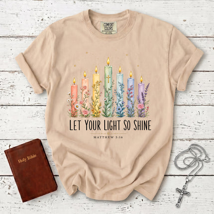 Comfort Colors Let Your Light So Shine Matthew 5:16 Christian Bible Verse T-Shirt