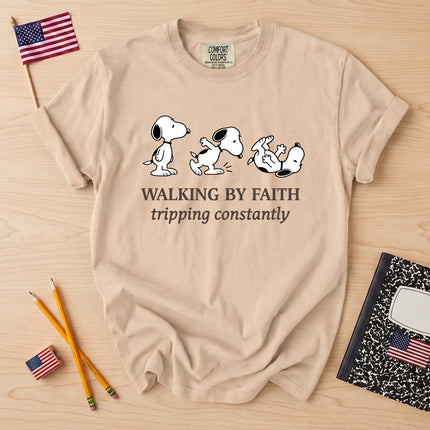Comfort Colors Walking By Faith Tripping Constantly T-Shirt