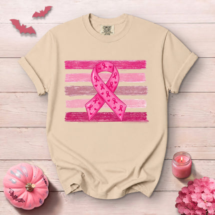 Comfort Colors Pink Ribbon Breast Cancer Awareness T-Shirt