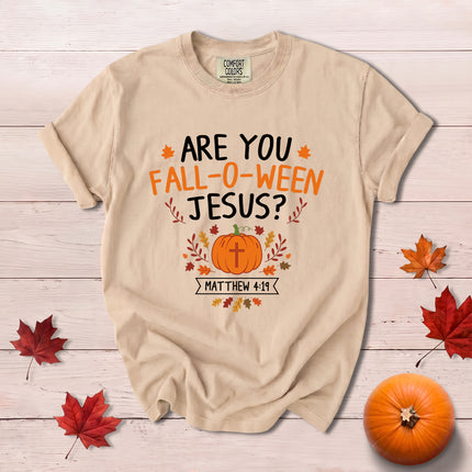 Comfort Colors Fall Autumn Christian Jesus Pumpkin Matthew 4 19 T-Shirt