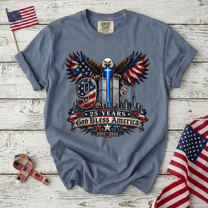 Comfort Colors 25th Anniversary Patriot Day 911 God Bless America T-Shirt