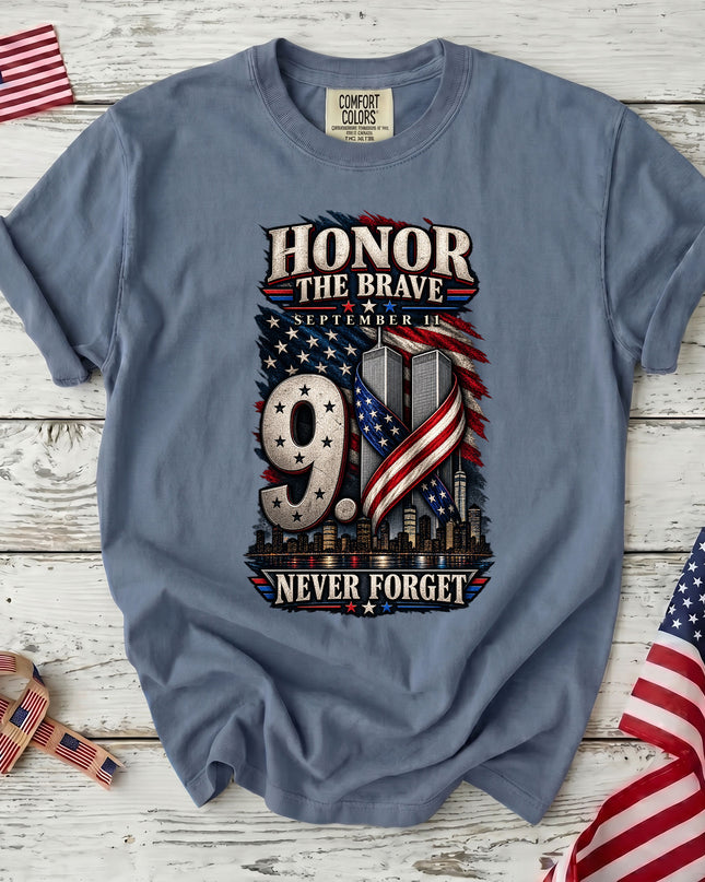 Comfort Colors 25th Anniversary Patriot Day 911 Honor The Brave Never Forget T-Shirt