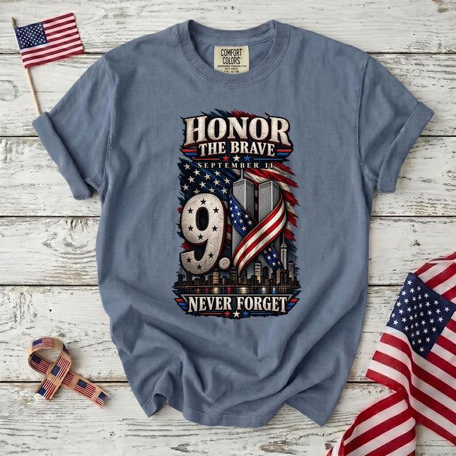 Comfort Colors 25th Anniversary Patriot Day 911 Honor The Brave Never Forget T-Shirt