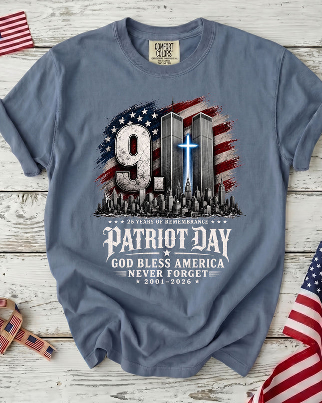 Comfort Colors 25th Patriot Day God Bless America 9 11 Memorial T-Shirt