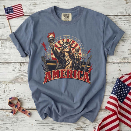 Comfort Colors Liberty of Freedom Patriotic America Rock Music T-Shirt